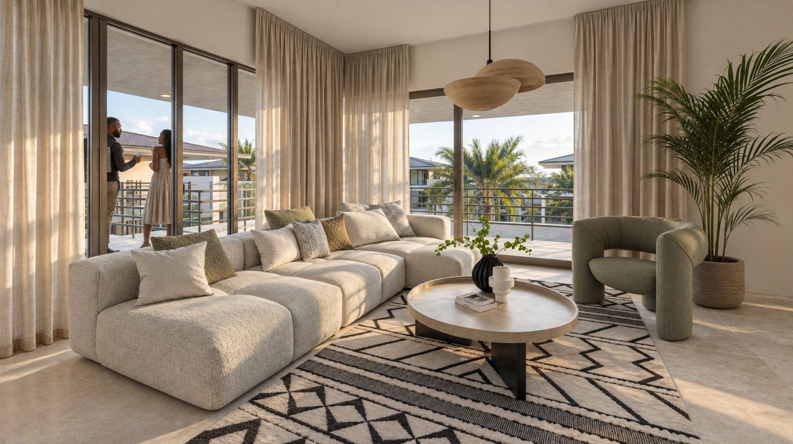 Woonkamer van een appartement